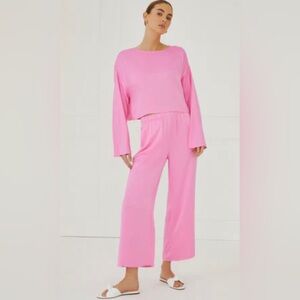 Something navy bubblegum pink silk set (BOTH PIECES) size M